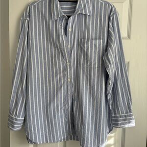 Faherty Classic Blue & White Striped Button-Up Shirt